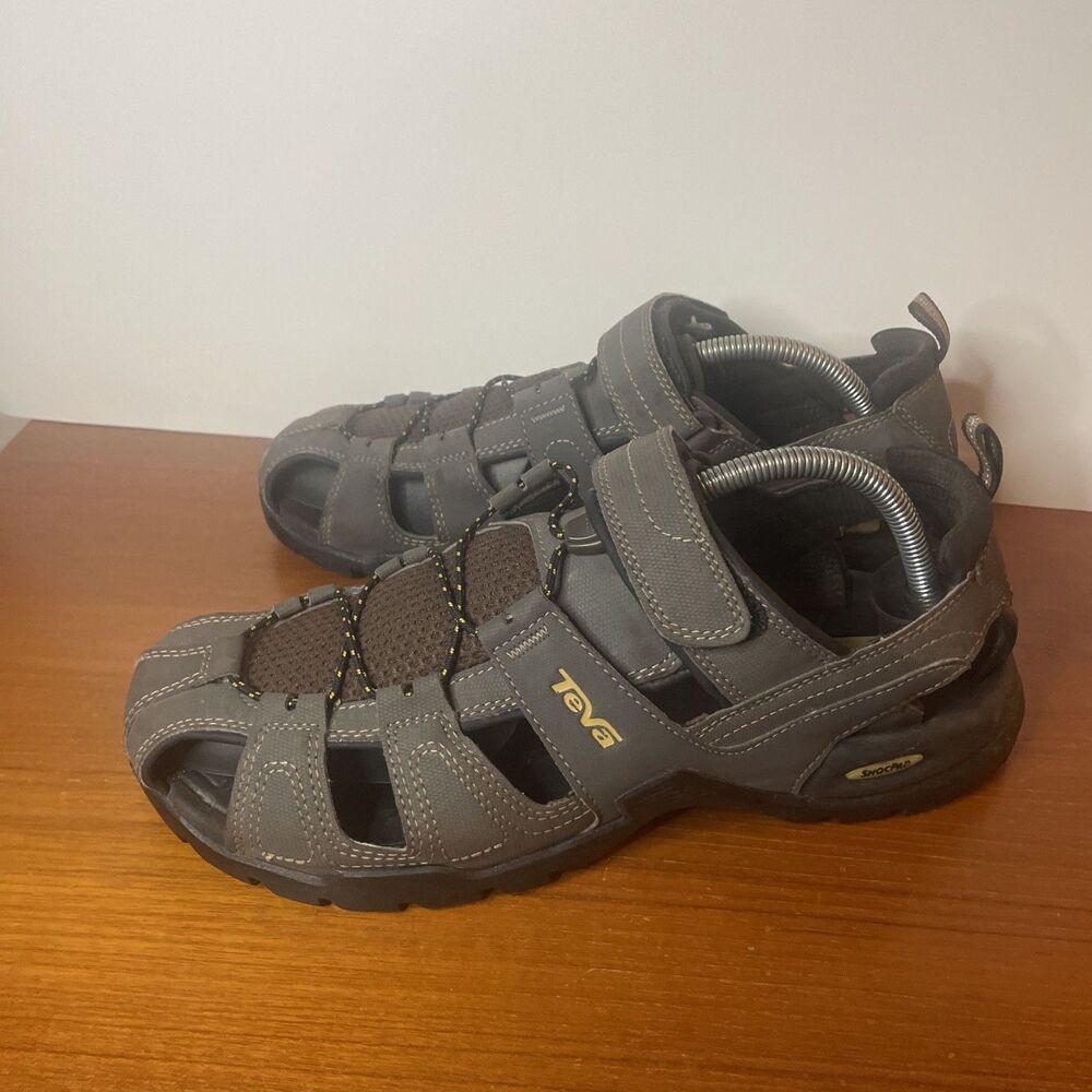 TEVA Men’s Forebay Sandals Shoes Size 11 w/  Shoc Pad Turkish Coffee Brown - Picture 4 of 11